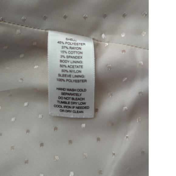 VTG White House Black Market Tan Fitted Suit Blazer 3/4 Sleeves Women's size 12 - Picture 7 of 11